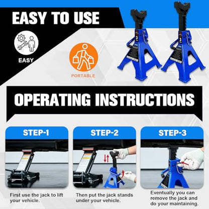 3 Ton Jack Stands Heavy Duty 6