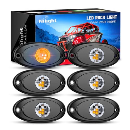 LED Rock Light 6 PCS Amber Color Waterproof