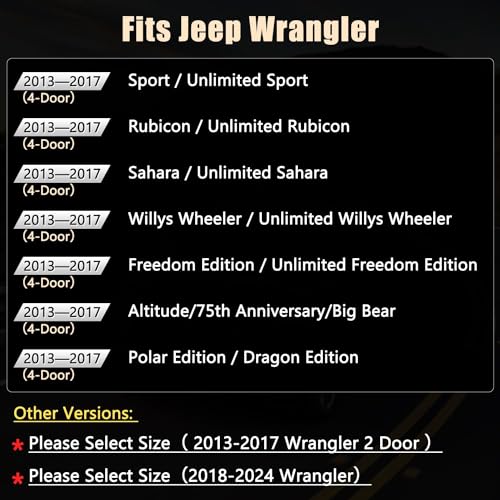 Wrangler JK Seat Covers Custom Fit for Jeep Wrangler (4 Count)