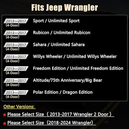 Wrangler JK Seat Covers Custom Fit for Jeep Wrangler (4 Count)