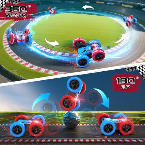 Red Blue RC Stunt Car for Boys Girls