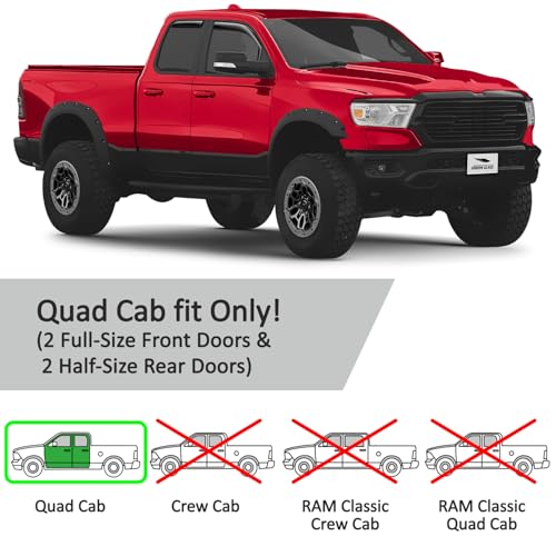 in Channel Extra Durable Rain Guards for Dodge Ram 1500 2019