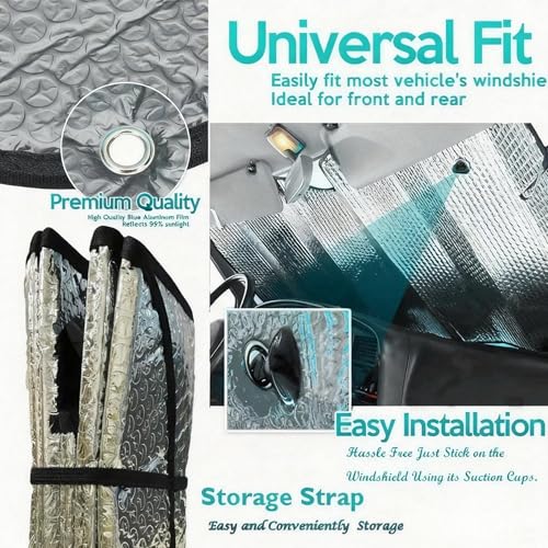Car Windshield Sunshade UV Ray Reflector Auto Window Sun Shade Visor Shield Cover