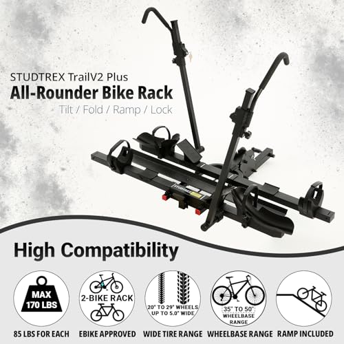 TrailV2 Plus Hitch 2 Ebike Rack with Ramp