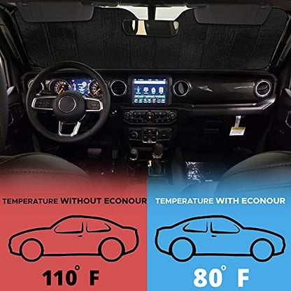 Accordion Windshield Sun Shade for Jeep Wrangler