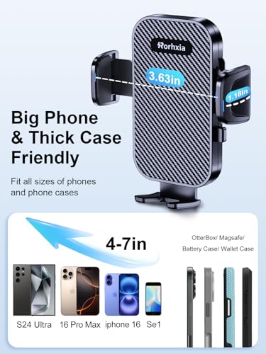 3-in-1 Phone Mount for Car [2026 Most Stable and Flexible Suction Cup] Vent Dashboard Windshield Cell Phone Holder Car Fit for iPhone, Samsung, All Phone