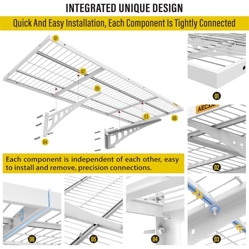 1.64x4ft 2Pack Wire Shelving Unit Heavy Duty Garage Storage Shelves Wall Mounted White 560lbs Load Capacity（20 (2 Count)