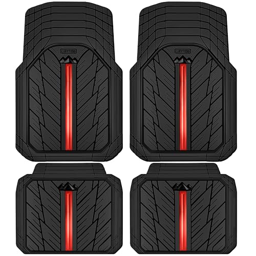 Metal Medium Rubber Floor Mats for Car Heavy Duty Car Mats All Weather (4 Count)