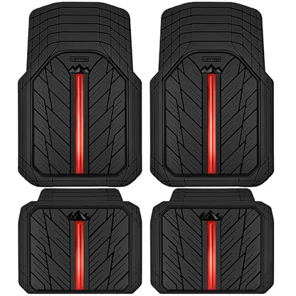 Metal Medium Rubber Floor Mats for Car Heavy Duty Car Mats All Weather (4 Count)