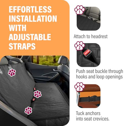 Pink XL Dog Car Hammock Back Seat Cover