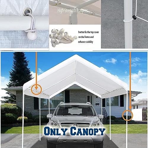 10' x20' Carport Replacement Canopy Cover White