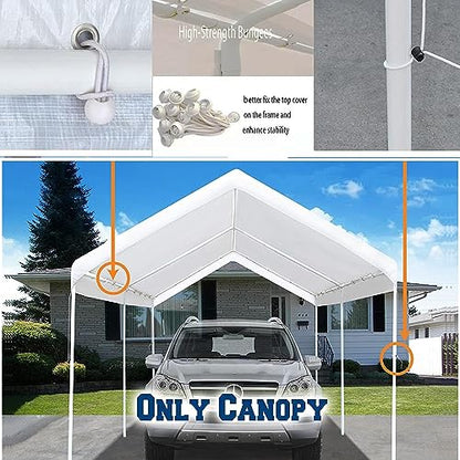 10' x20' Carport Replacement Canopy Cover White