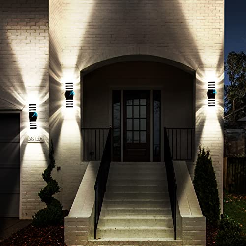 2 Pack Dusk to Dawn Outdoor Wall Lights Modern Black Exterior Light Fixture (2 Count)