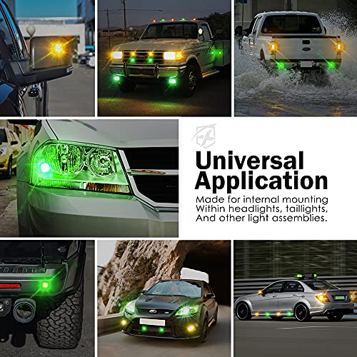 Amber Green LED Hideaway Strobe Lights Kit (8 Count)