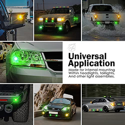 Amber Green LED Hideaway Strobe Lights Kit (8 Count)
