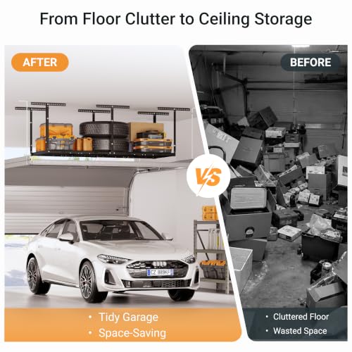 3x8ft Overhead Garage Storage Rack