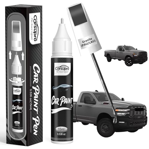 Granite(PAU/LAU) for Dodge Touch Up Paint Pen, 2 in 1 Car Scratch Remover with Pen Tip and Brush, Precise Color Match for Car Paint Scratch Repair, Quickly and Easily Fix Chips and Nicks