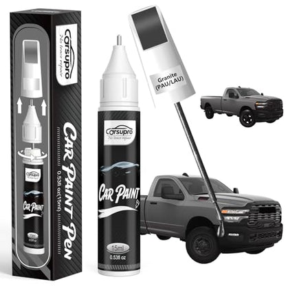 Granite(PAU/LAU) for Dodge Touch Up Paint Pen, 2 in 1 Car Scratch Remover with Pen Tip and Brush, Precise Color Match for Car Paint Scratch Repair, Quickly and Easily Fix Chips and Nicks