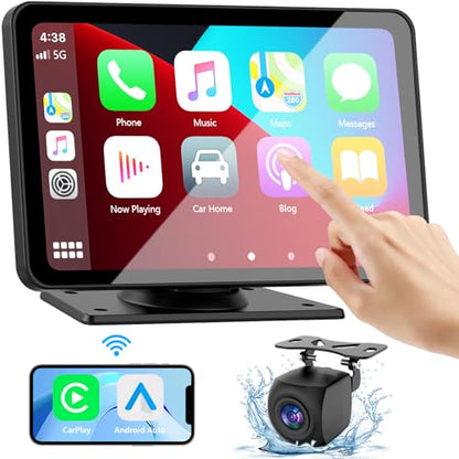 Carplay Screen for Car 7" HD Wireless Portable Car Play Touchscreen Stereo