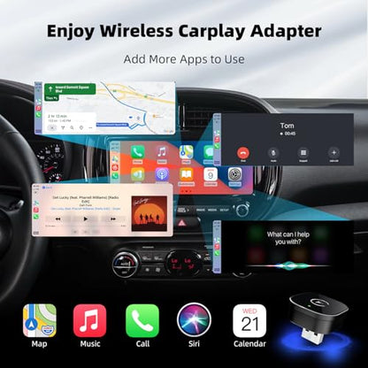 2026 Upgarded】Wireless CarPlay Adapter for iPhone