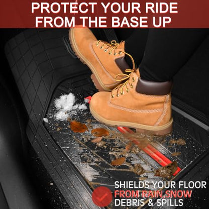 Metal Medium Rubber Floor Mats for Car Heavy Duty Car Mats All Weather (4 Count)