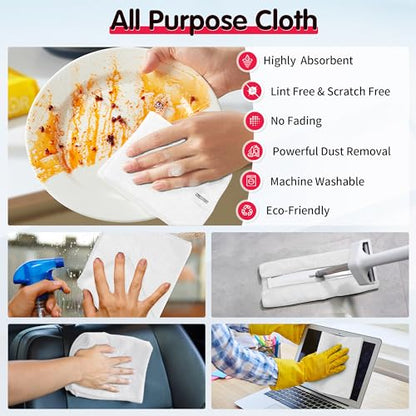 White Microfiber Cleaning Cloth (12 Count)