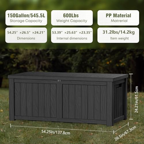 150 Gallon Lockable Resin Deck Box