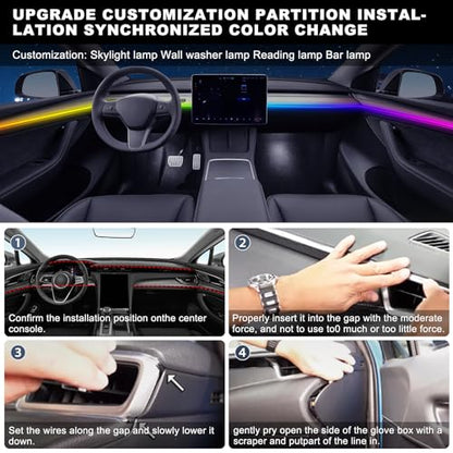 Dreamcolor Acrylic Interior Car LED Strip Light with USB Hub