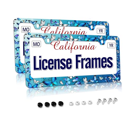 Blue Butterfly License Plate Frame Butterflies License Plate Holder