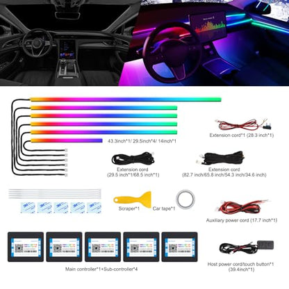 Dreamcolor Acrylic Interior Car LED Strip Light with Wireless APP