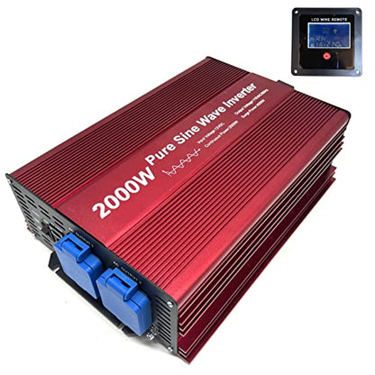 2000W Pure Sine Wave Inverter 12V to 120V AC with 2 AC outlets