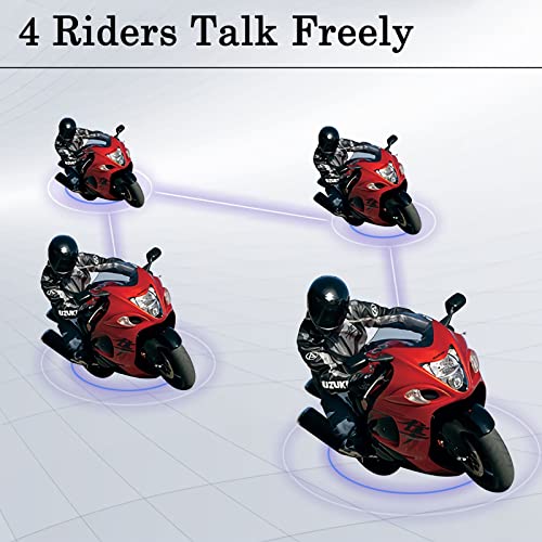 V4 Plus Motorcycle Bluetooth Helmet Intercom Headset (4 Count)
