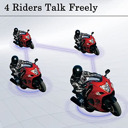 V4 Plus Motorcycle Bluetooth Helmet Intercom Headset (4 Count)