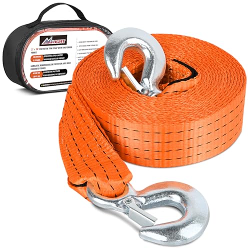 Tow Strap with Safety Hooks 2”x20’10