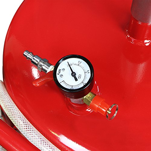 20 Gallon Portable Waste Oil Drain Tank Air Operated Drainage Adjustable Funnel Height with Wheel