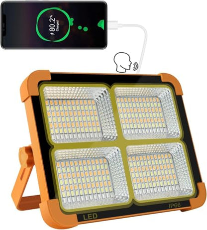 Portable LED Work Solar Light 100W 16500mAh 10000 LM with Stepless Brightness Job Site Battery Rechargeable LED Floor Light for Emergency Worklight for Hurricane