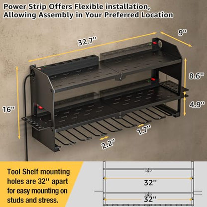Power Tool Organizer with Charging Station Wall Mount
