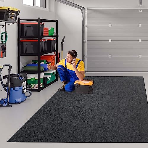 Garage Floor Matting 6.6x8.5 Feet Oil Absorbent Large Rubber Mat Waterproof Rubber Backing Layer Golf Cart Garage Mat Protects Floor from Spills Stains Oil Drip Pan for Under Car