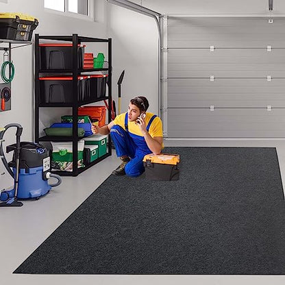 Garage Floor Matting 6.6x8.5 Feet Oil Absorbent Large Rubber Mat Waterproof Rubber Backing Layer Golf Cart Garage Mat Protects Floor from Spills Stains Oil Drip Pan for Under Car