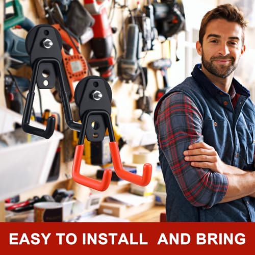 6 Pcs Large Magnetic Hooks Heavy Duty Garage Magnet Hooks Strong Storage Utility Magnetic Hangers with Anti Slip Rubber Coating for Indoor and Outdoor Hanging (6 Count)