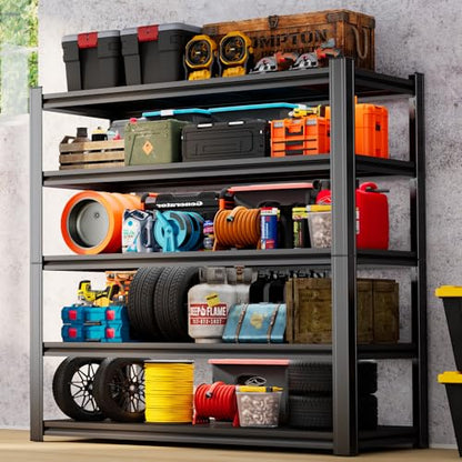 Garage Shelving 3000LBS Heavy Duty Shelving Units and Storage Shelves Adjustable 5 Tier Metal Shelving for Kitchen
