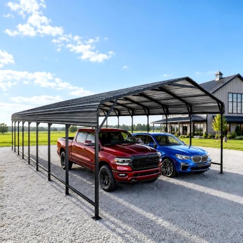 20x40 FT Heavy Duty Metal Carport with Reinforced Base