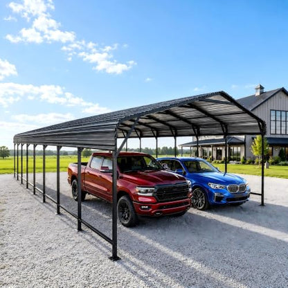 20x40 FT Heavy Duty Metal Carport with Reinforced Base
