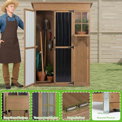 51" L Outdoor Storage Cabinet Waterproof with Shelves