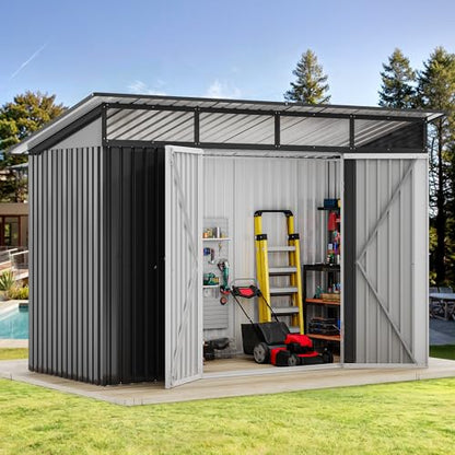 9x4 FT Outdoor Storage Shed with Acrylic Windows