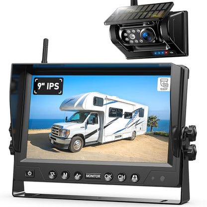 9 Inch Magnetic Solar Wireless Backup Camera System