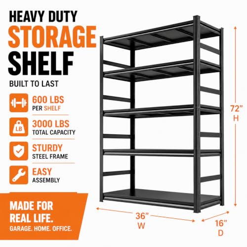 Garage Shelving 3000 LBS Adjustable Metal Storage Shelves