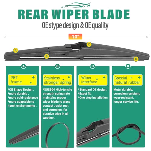 Windshield Wiper Blades Replacement for Chevy Spark 2016