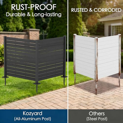 50" W x 48" H Outdoor Privacy Screen with Aluminum Posts (2 .)