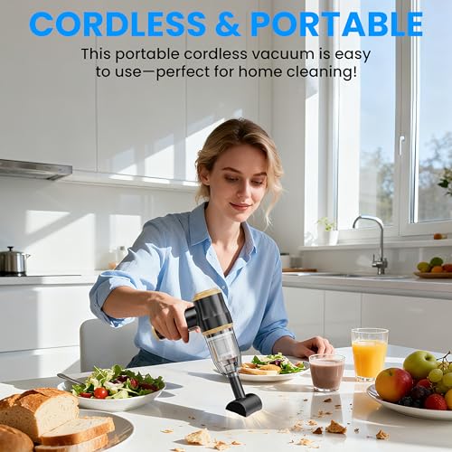 Mini Car Vacuum 15000Pa Portable Cordless Handheld Vacuum Cleaner
